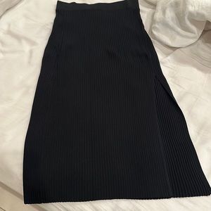 Aritzia Ribbed Knit Midi Skirt with Side Slit